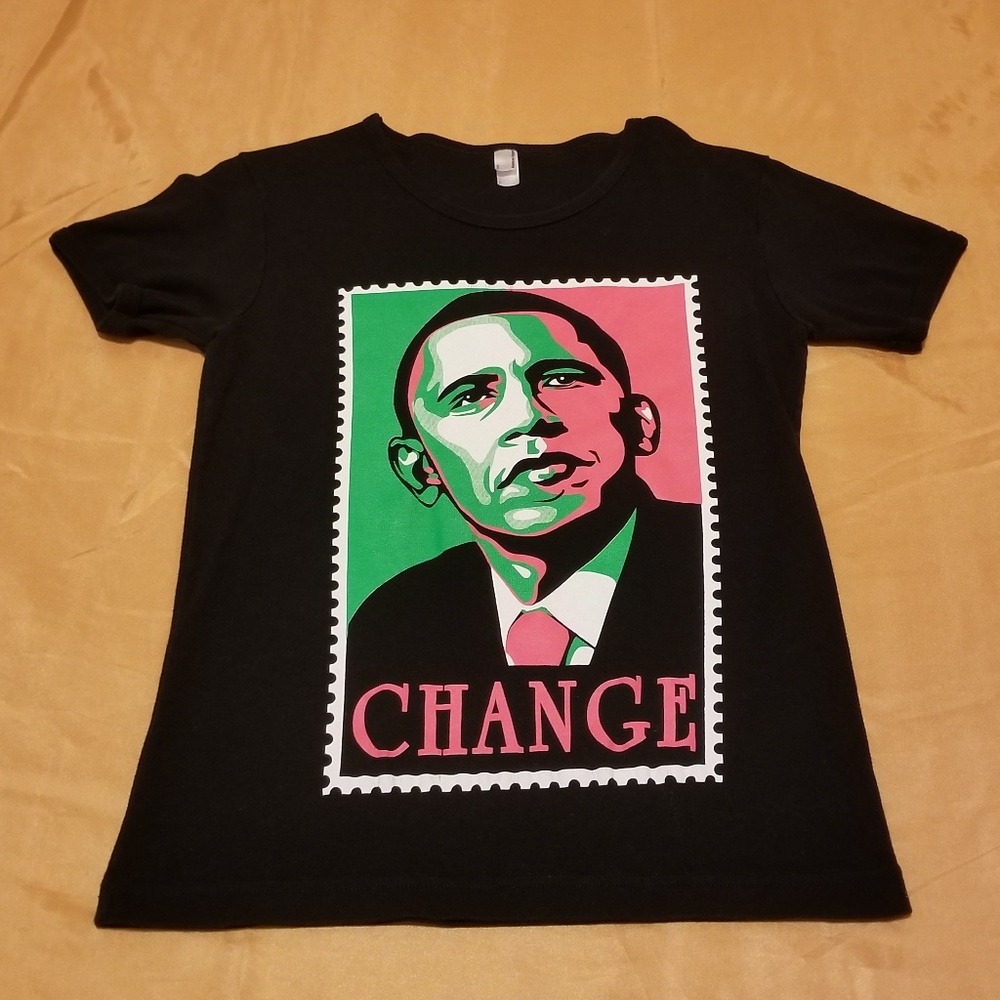 American Apparel Obama Change T-Shirt Size Large